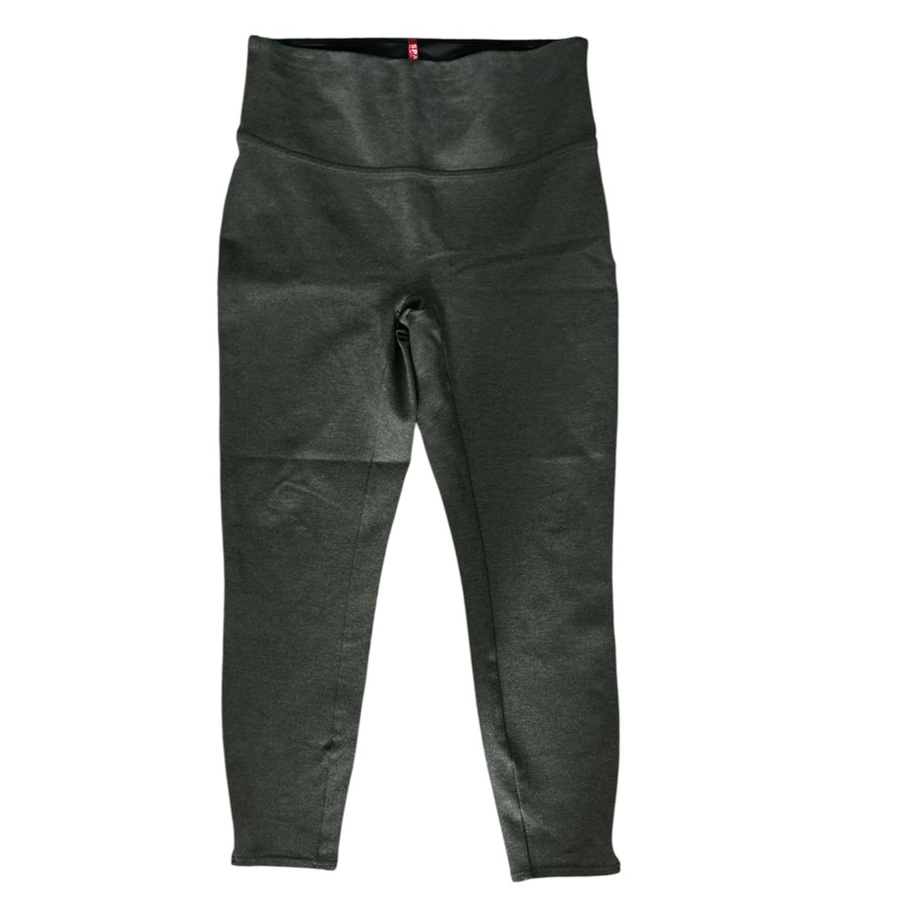 Spanx Ponte Slit Hem Leggings Heather Charcoal Business Casual